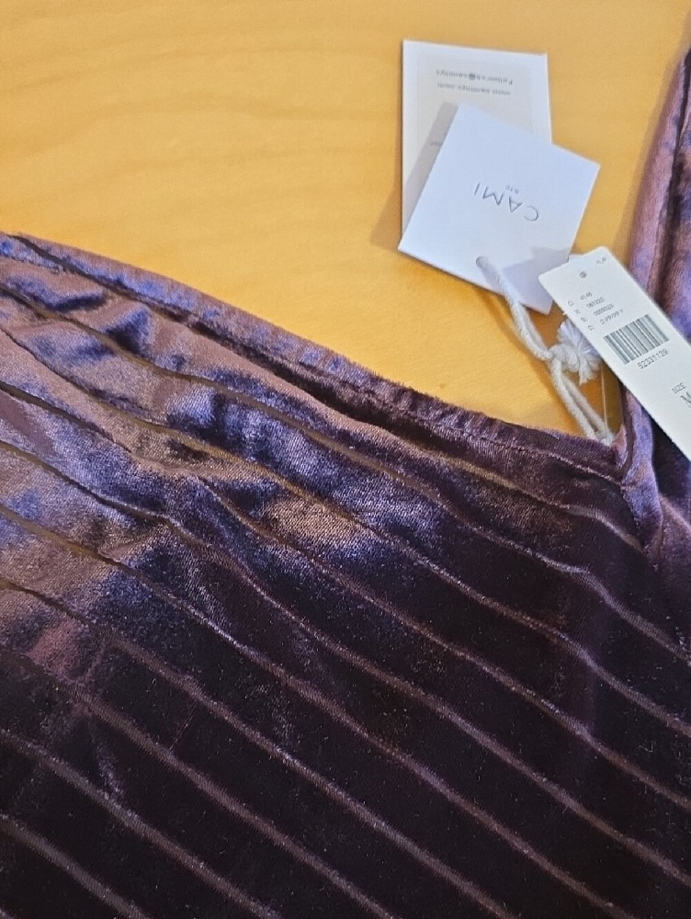 Cami NYC Dark Purple Chevron Velvet Slip Cami - Picture 2 of 8